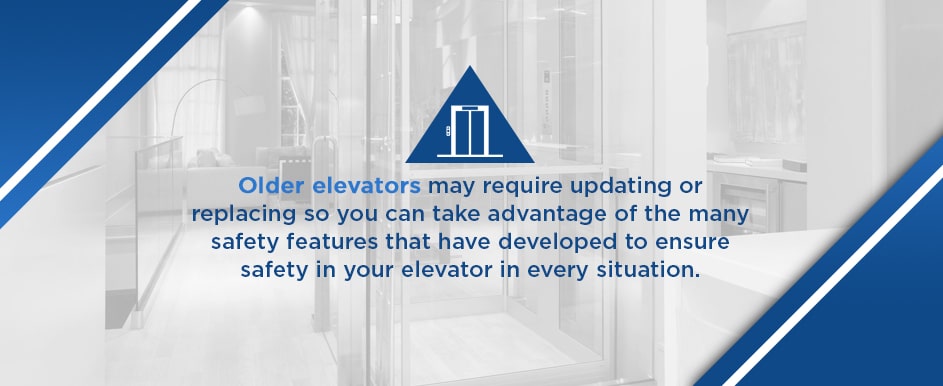 update safety features in older home elevators